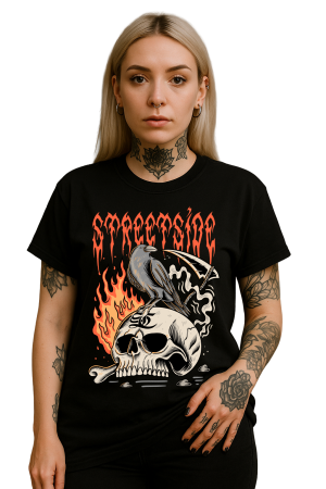 “Flaming Crow Skull” T-Shirt